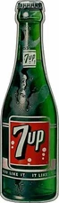 SEVEN UP 7 UP SODA POP BOTTLE 20" HEAVY DUTY USA MADE METAL ADVERTISING SIGN