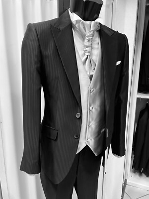 HERREN BRAUTKLEID SCHWARZ SIGNIERT CARLO PIGNATELLI ZEREMONIE SUIT