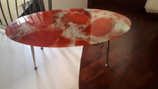 Tavolino piedini spillo Ottone Metallo Vetro  Anni 60 70 vintage design table