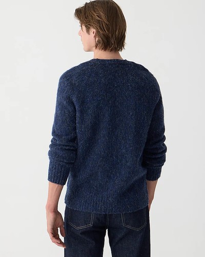 NWT J Crew 100% Brushed Wool Crewneck Sweater in Heather Pacific Dark Blue - Picture 4 of 5