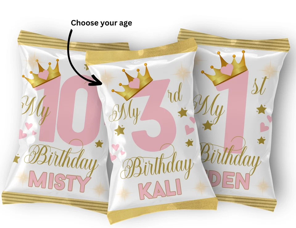 Сумка с чипсами для вечеринок на день рождения принцессы - Изображение 2 из 2