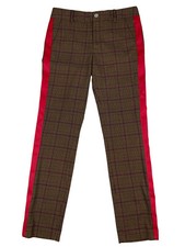Tommy Hilfiger Stretch Skinny Brown Plaid w/ Red Strip Women's Dress Pants Sz 2