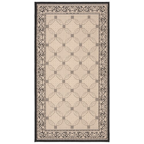 SAFAVIEH Indoor Outdoor CY1502-3901 Courtyard Sand / Black Rug - 第 10/25 張圖片