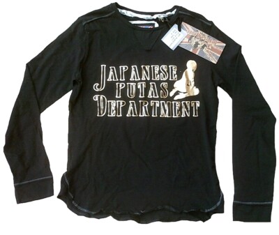 De Puta Madre 69 Japanese Putas Department Black Clubwear Longsleeve T-Shirt S