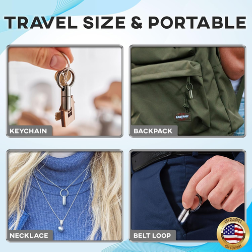 Titanium Keychain Pill Holder, Small Waterproof Pill Case Container W/Convenient - Picture 3 of 12