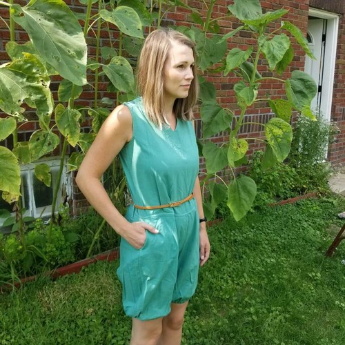 Vintage 1950's Indianhead Clothing Romper Playsuit / M Green Mint - Picture 2 of 10