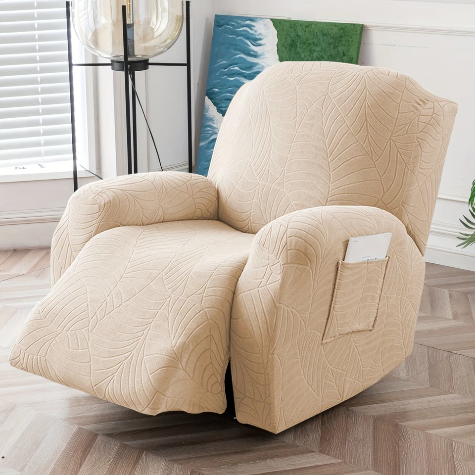 Waterproof Recliner Slipcovers Leaf Jacquard Recliner Chair Covers Stretch - Image 2 of 4