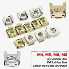 Cage Nuts M4 M5 M6 M8 Cabinet Nuts Rack Nuts 201, 304 Stainless Steel Color Zinc