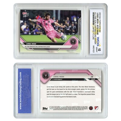 2025 MLS Topps LIONEL MESSI Miami Card #28 Goal Contributions Leader GEM MINT 10