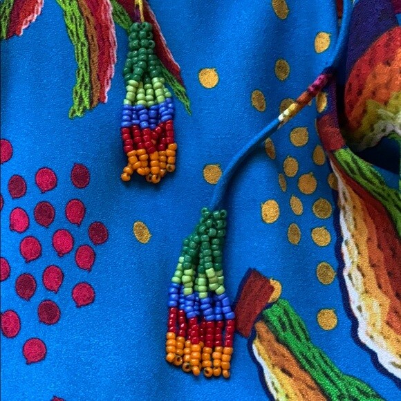NWT FARM RIO Blue Banana Sleeveless Wrap Dress Sz M-$185 | eBay