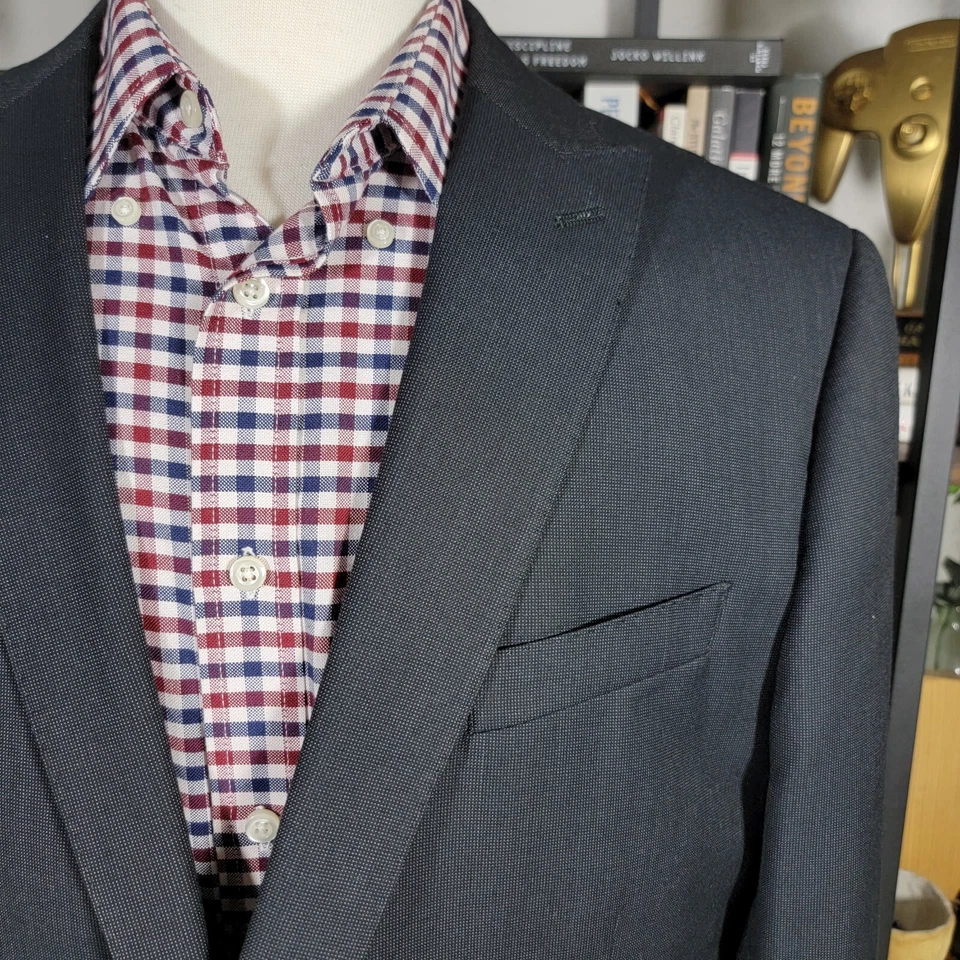 Abrigo deportivo para hombre J.Ferrar dos botones cabeza de uñas carbón mezcla de polietileno 46R DELGADO Foto 4 de 4