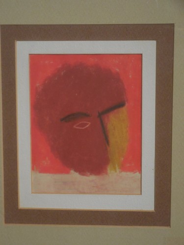Original Mid Century Modernist Pastel Painting Abstract Portrait Signed Pallant" - Picture 3 of 5