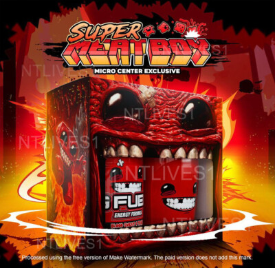 G Fuel Energy Formula Blood Sweat & Tears Super Meat Boy w/ Collector's Box NEW