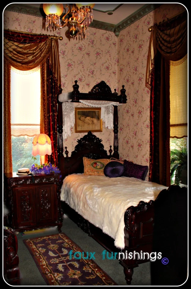 Colcha de piel sintética - Edredón - Manta - Blanco - Piel de lujo ACENTOS DE PIEL Foto 3 de 4