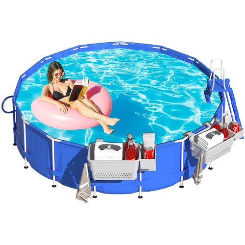 2 Pack Poolside Storage Basket Above Ground Pool Accessories with Cup Holder - Picture 4 of 15