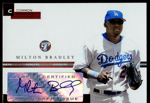Milton Bradley 2005 Topps Pristine Personal Endorsements Bronze Auto 3/3 Dodgers