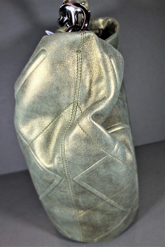 Bolso Hobo de Mano FERRAGAMO Oro Pálido Piel de Cordero Gamuza Metálico Bolso NUEVO - Imagen 4 de 13