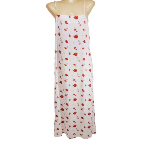 Charlie Holiday Valentine Midi Slip Dress In White Floral Print Women's Size 6