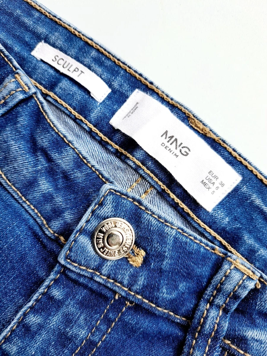 Mango Womens Sculpt Blue Denim Jeans Size 10