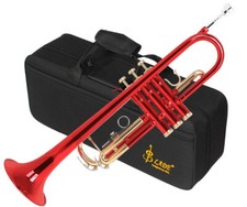 SLADE B Flat Brass Body Trompete, Brass red Trumpet with Case