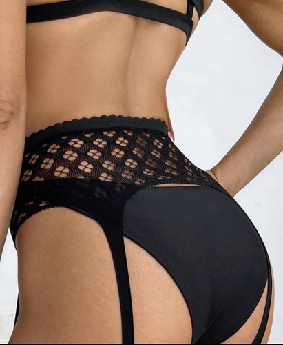 Sexy Hollow cut Out Mesh Net and Lace Pantyhose Black one size Free Shipping - Picture 3 of 4