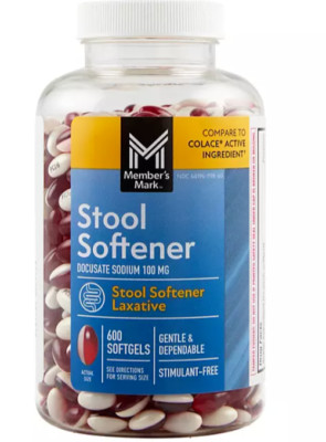 Member's Mark Stool Softener Docusate Sodium 100 mg Regular Strength 600 ct