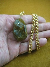 PP32-12 Real MOOSE jumbo POOP doo doo nugget bead gold alum chain NECKLACE WEIRD