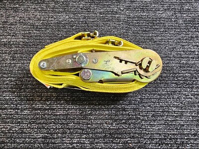 (QTY 2)Ancra 12' Heavy-Duty Yellow Ratchet Strap Working Load Limit of 1,333 lbs