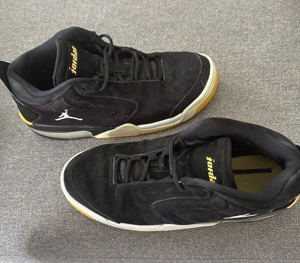 Men’s Nike Jordan Big Fund Suede Black/white/university Gold Size 10 sneakers - Image 3 of 4