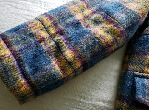 YMC Thompson Plaid Blue Yellow Brushed Wool & Mohair Unisex Jacket Coat Size XS - Picture 11 of 18