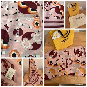 pink silk and wool shawl fendi