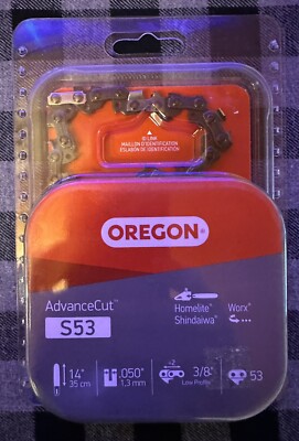 New - Oregon S53 AdvanceCut Chainsaw Chain 3/8  Low Profile 14'' Homelite/Worx