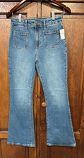 Gap Kids 70's Flare High Rise Blue Jeans Girls Size 14 Adjustable waist NWT