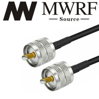 UHF PL259 Male to PL259 Male Coax Jumper RG58 Cable (10'', 12'', 25'' or 5 feet)