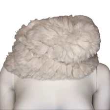 Steve Madden Faux-Fur Plush Infinity Scarf Ivory NWT