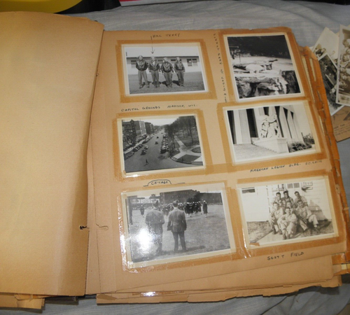 VINTAGE MILITÄR SCRAPBOOK ZWEITER WELTKRIEG FOTOS PATCHES GELD AUSWEISE GUAM SCOTT FIELD - Bild 9 von 24