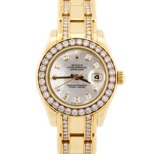 PAPERS Rolex DateJust Pearlmaster 18K Gold MOP DIAMOND 29mm 80298 Watch BOX - 第 1/9 張圖片