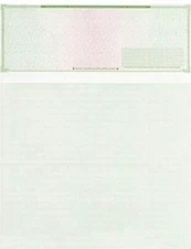 50 Blank Check Stock Paper 'High Security' - Check On Top Green-Red Mazed  