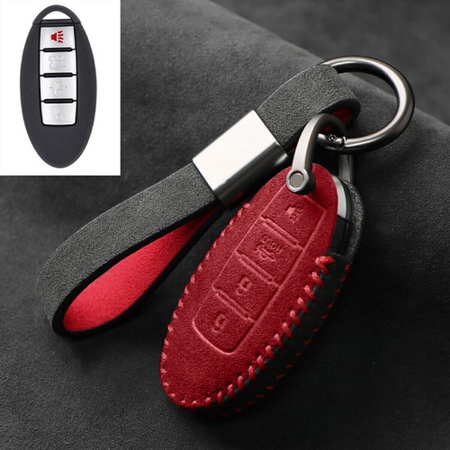 Full Suede Covered Key Fob Remote Protector Holder Cover Case For Infiniti FX35 - Picture 6 of 10
