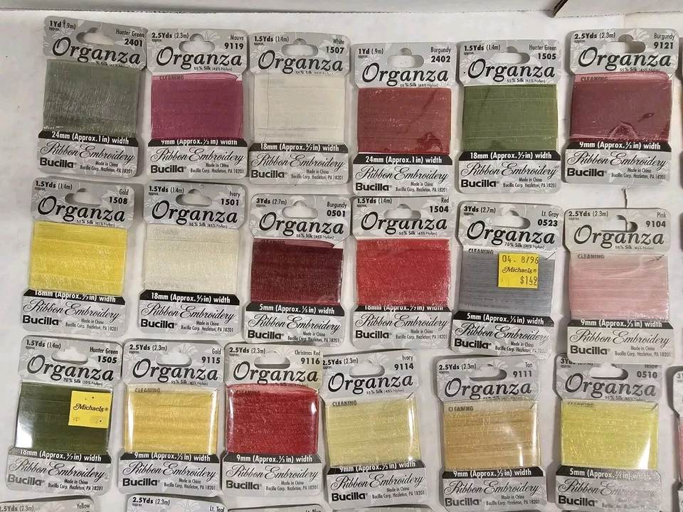 New Bucilla Organza Ribbon Embroidery Lot of 64 Assorted Colors. E7 - Image 2 of 4