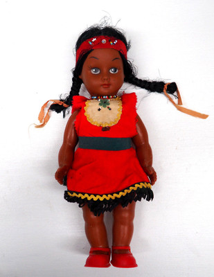 12"' Vintage Native American Indian Doll Complete with Red Dress - Early  1960's | eBay
