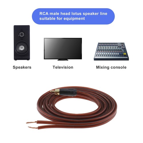 RCA to Speaker Wire Adapter Speaker Bare Wire to RCA Plug Adapter 16 AWG 2m - Picture 4 of 5