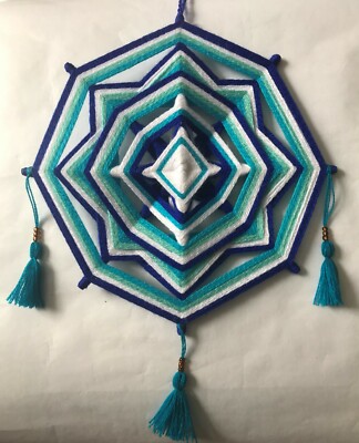  Beautiful Flower Mandala With Huichol God's Eye model F