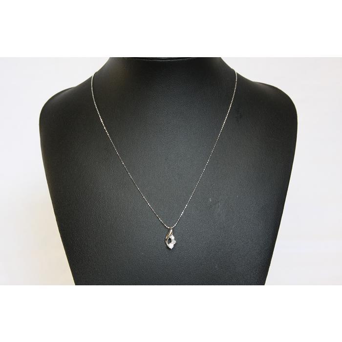 小物 K14WG Necklace K14 White Gold WG Diamond 3P 0.20ct Length 40cm