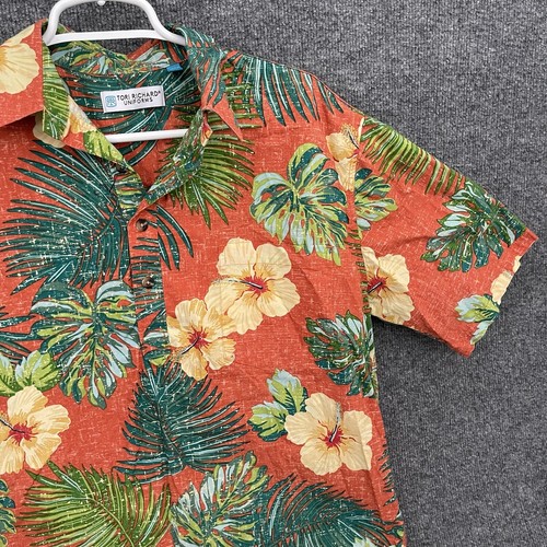 Tori Richard Uniforms Hawaiian Shirt Mens Floral Print Button Short Sleeve Sz M - Picture 4 of 14