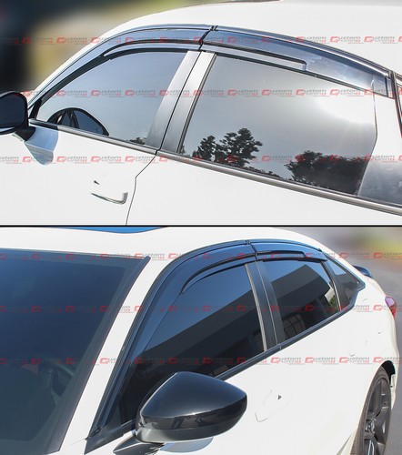 FOR 2022-25 HONDA CIVIC SEDAN PREMIUM MUG STYLE WINDOW VISOR RAIN GUARD W/ CLIPS - Picture 6 of 7