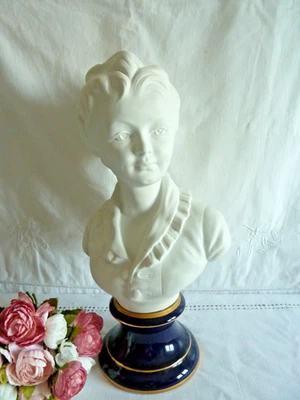 Buste enfant Brongniart biscuit piedouche Limoges France Camille Tharaud 40cm - Photo 1/4