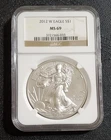 2012 W Burnished Silver Eagle NGC MS69