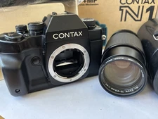 Contax RX  Film Camera with Two Yashica Lenses and Accessories.