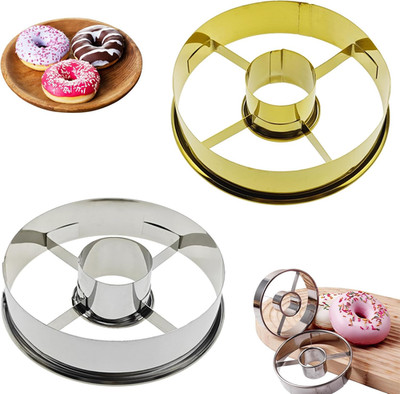 2 Pack Stainless Steel Doughnut Cutters Set - 3.86 Inch Professional Donut & Mou